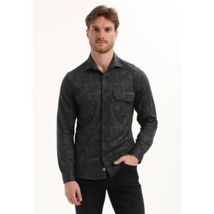 Gabbiano - Geometrisch Jersey Overhemd - Navy - Mannen
