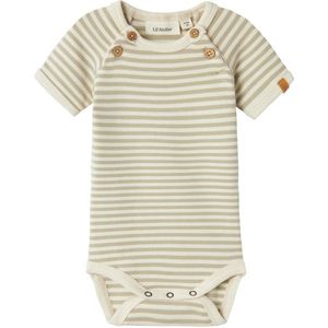 LIL' ATELIER BABY romper NBMGEO lichtgroen/offwhite