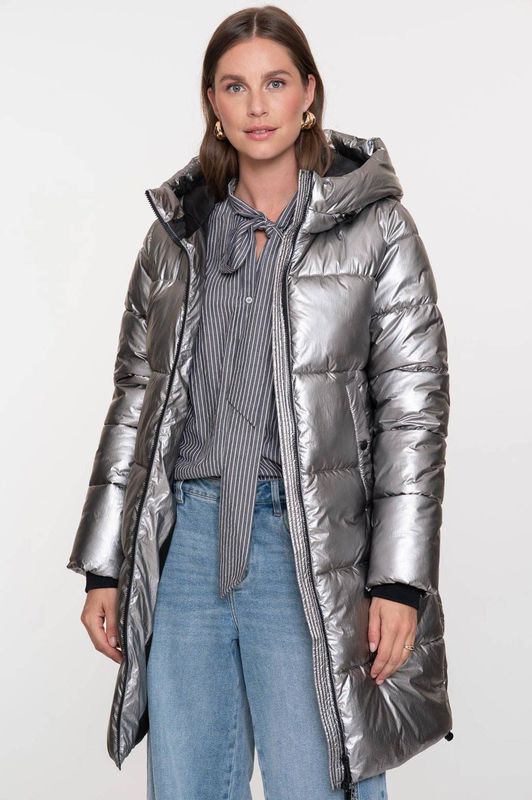 Geisha - Winterjas - Metallic - Capuchon - Lange Mouwen