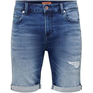 ONLY & SONS slim fit short ONSPLY dark medium blue denim