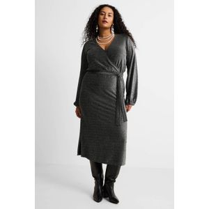 GREAT LOOKS overslagjurk met glitters zilver