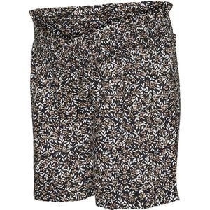 MAMALICIOUS regular fit short MLNEWKENA met all over print zwart/beige/wit