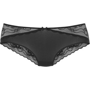 LASCANA - Slip - Zwart - Effen - Mid Waist - Kant