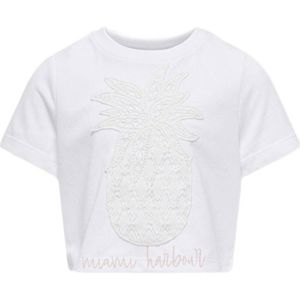 KIDS ONLY GIRL T-shirt KOGKARLA met printopdruk en 3D applicatie wit