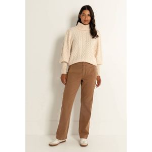 CLAUDIA BY CLAUDIA STRÄTER straight high waist casual broek camel