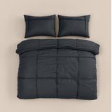 Sleeptime - Washed Tufted - Dekbedovertrek - Antraciet - 240x220 cm (Lits-Jumeaux)