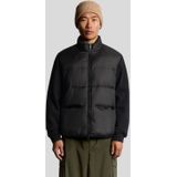 Lyle & Scott - Tussenlaag - Zwart - Funnel Neck Hybrid Zip Through Jumper