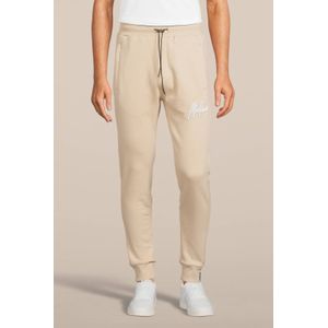 Malelions regular fit joggingbroek met logo beige/white