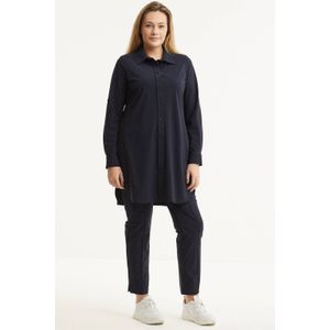 Plus Basics - Lange Blouse - Donkerblauw - Travelstof
