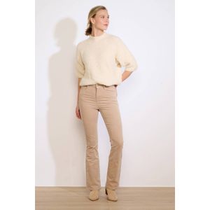 LOLALIZA corduroy corduroy flared regular waist flared broek beige