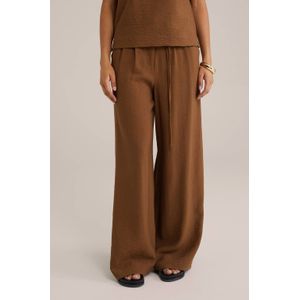 WE Fashion regular waist casual broek bruin