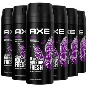 Axe Excite deodorant bodyspray - 6 x 150 ml