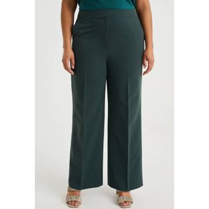 WE Fashion Curve wide leg pantalon donkergroen