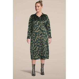 EVOKED VILA satijnen blousejurk VIZOE met all over print groen