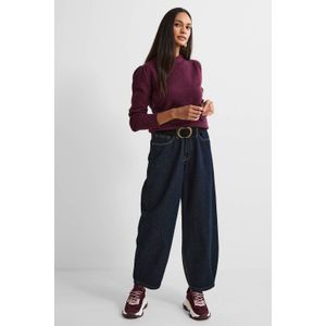 Anytime - Gebreide Trui - Bordeauxrood - Pofmouwen