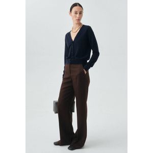 Mango gebreid vest met wol marineblauw