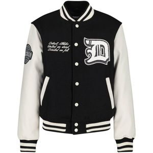 America Today baseball jacket Jules met 3D applicatie zwart/wit