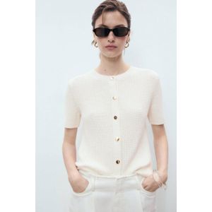 Mango vest ecru gebreid