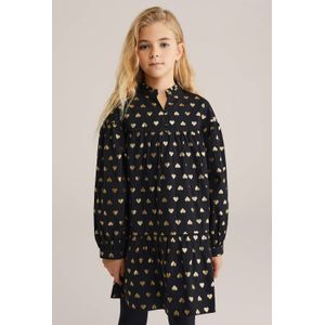 WE Fashion - A-lijn Jurk - Zwart - Katoen