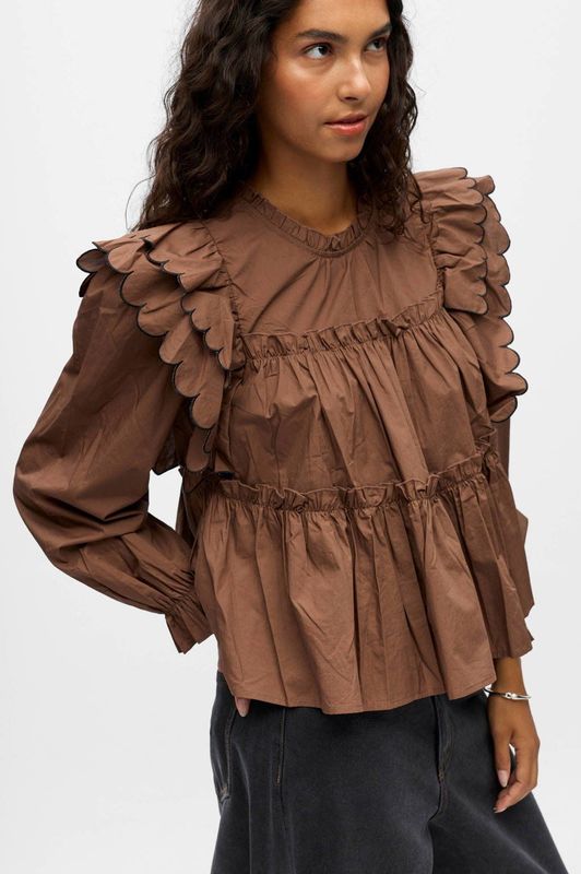 OBJECT Shirt 'OBJHOPE'  bruin