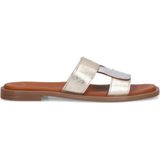 Manfield leren slippers goud/zilver