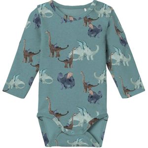 NAME IT BABY romper NBMDRAGON met dinoprint groen