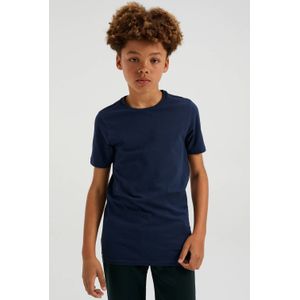 WE Fashion basic T-shirt donkerblauw