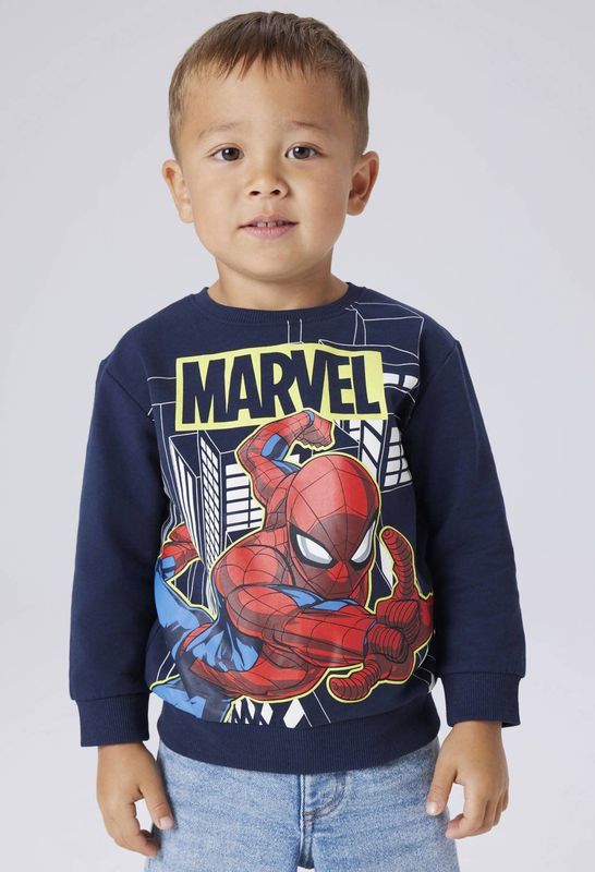 NAME IT MINI Spiderman sweater donkerblauw