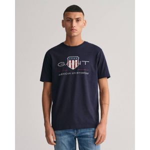 GANT T-shirt REG ARCHIVE met printopdruk donkerblauw