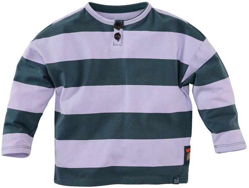 Z8 - mini longsleeve Isaac - Lila/Groen - Katoen met Elastaan