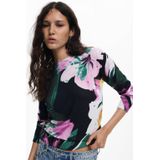 Gebreide Trui - Multicolor - AW25 - Fijngebreid met Bloemenprint