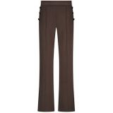 Tramontana Wide leg regular waist casual broek donkerbruin
