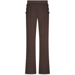 Tramontana Wide leg regular waist casual broek donkerbruin