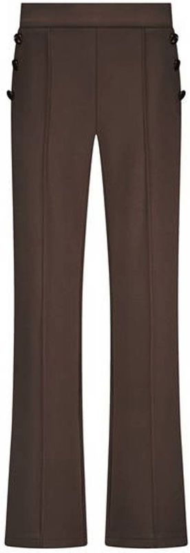 Tramontana Wide leg regular waist casual broek donkerbruin