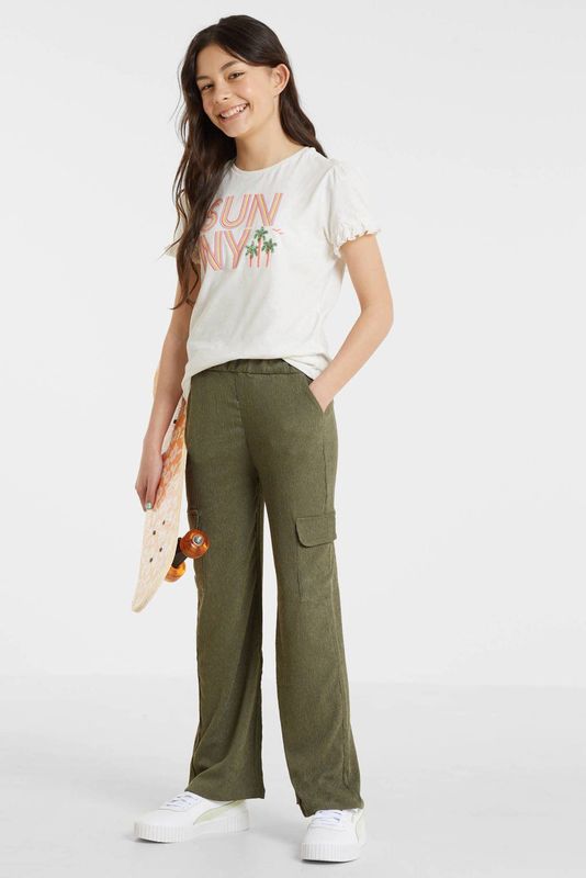 anytime crinkle cargo broek khaki