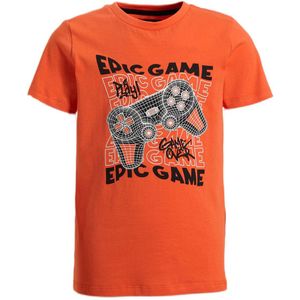 Orange Stars T-shirt Philip met printopdruk oranje