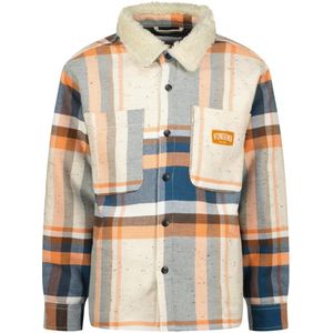 Vingino geruit overshirt Lee donkerblauw/beige/oranje