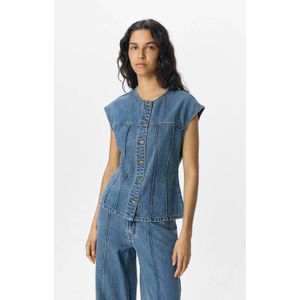 OBJECT denim gilet light blue denim