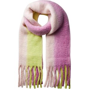 PIECES sjaal met franjes PCJOCELYNN lichtroze/paars/geel