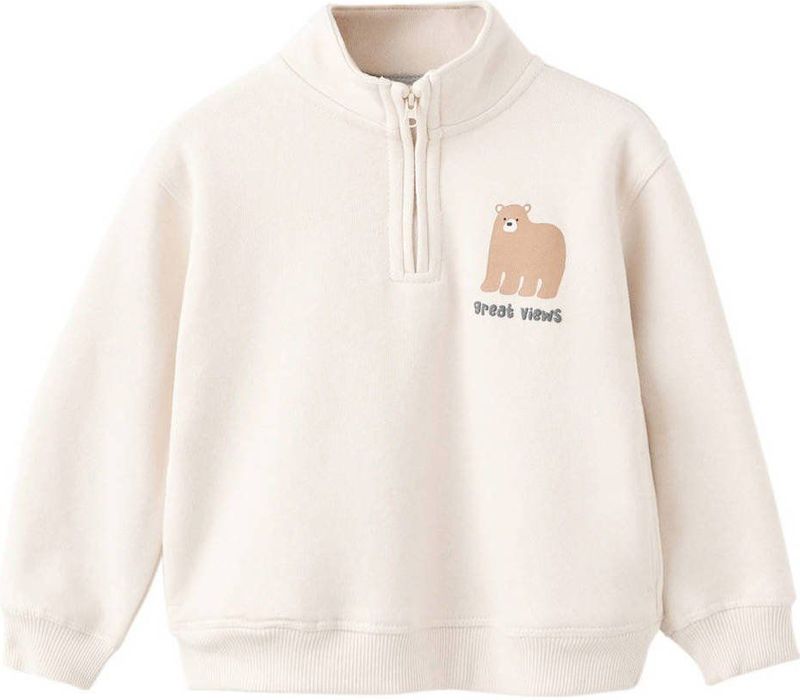 Mango Kids sweater met backprint wit