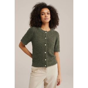 WE Fashion gebreid vest donkergroen