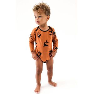 Wildfish romper met all over print oranjebruin/zwart