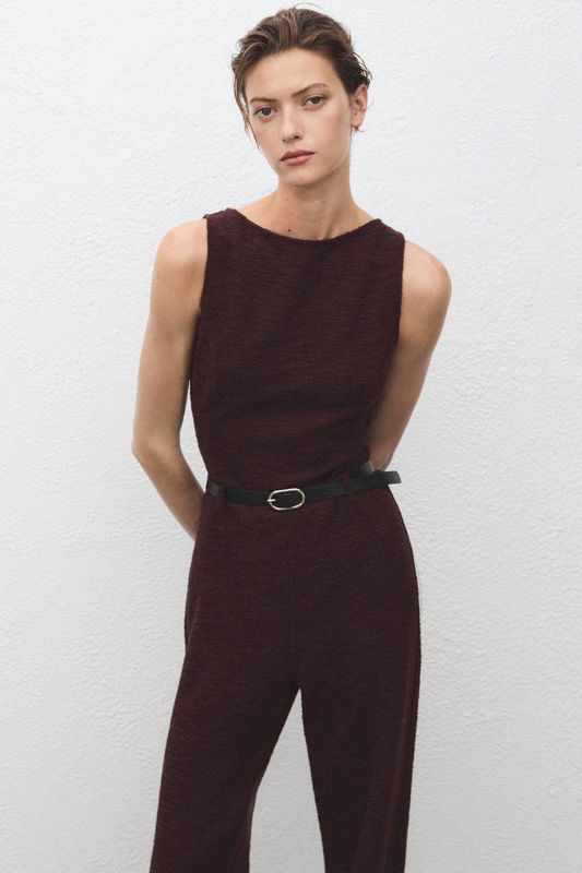 Mango jumpsuit donkerrood