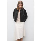 Mango imitatieleren jas zwart