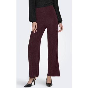 ONLY wide leg casual broek met glitter donkerrood