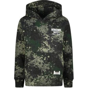 Vingino hoodie Nast met all over print donkergroen