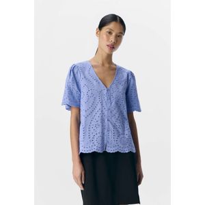 Blouse - Effen - Katoen - Normale Pasvorm - Kwartmouw