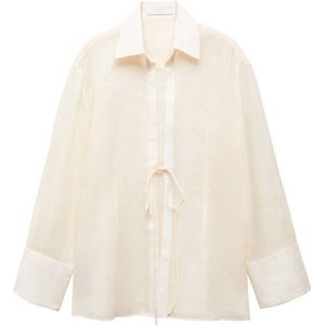 Mango semi-transparante blousetop beige