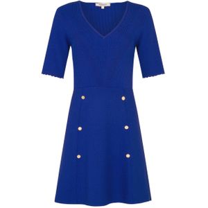 Morgan fijngebreide jurk blauw