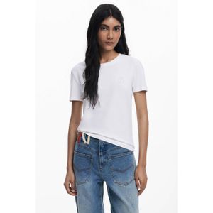 Desigual - T-shirt - Effen - Korte Mouwen - Detail van Strass